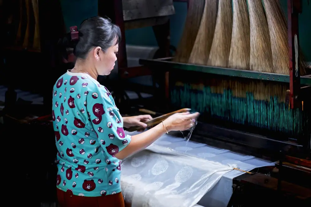 Silk weaving workshop in Tan Chau, An Giang